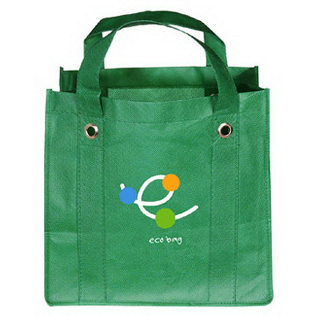 Long Extended Handle Non Woven Tote Bag With Metal Eyelets