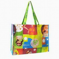 Custom Printed Laminat Non Woven Tote with Grosgrain Strap